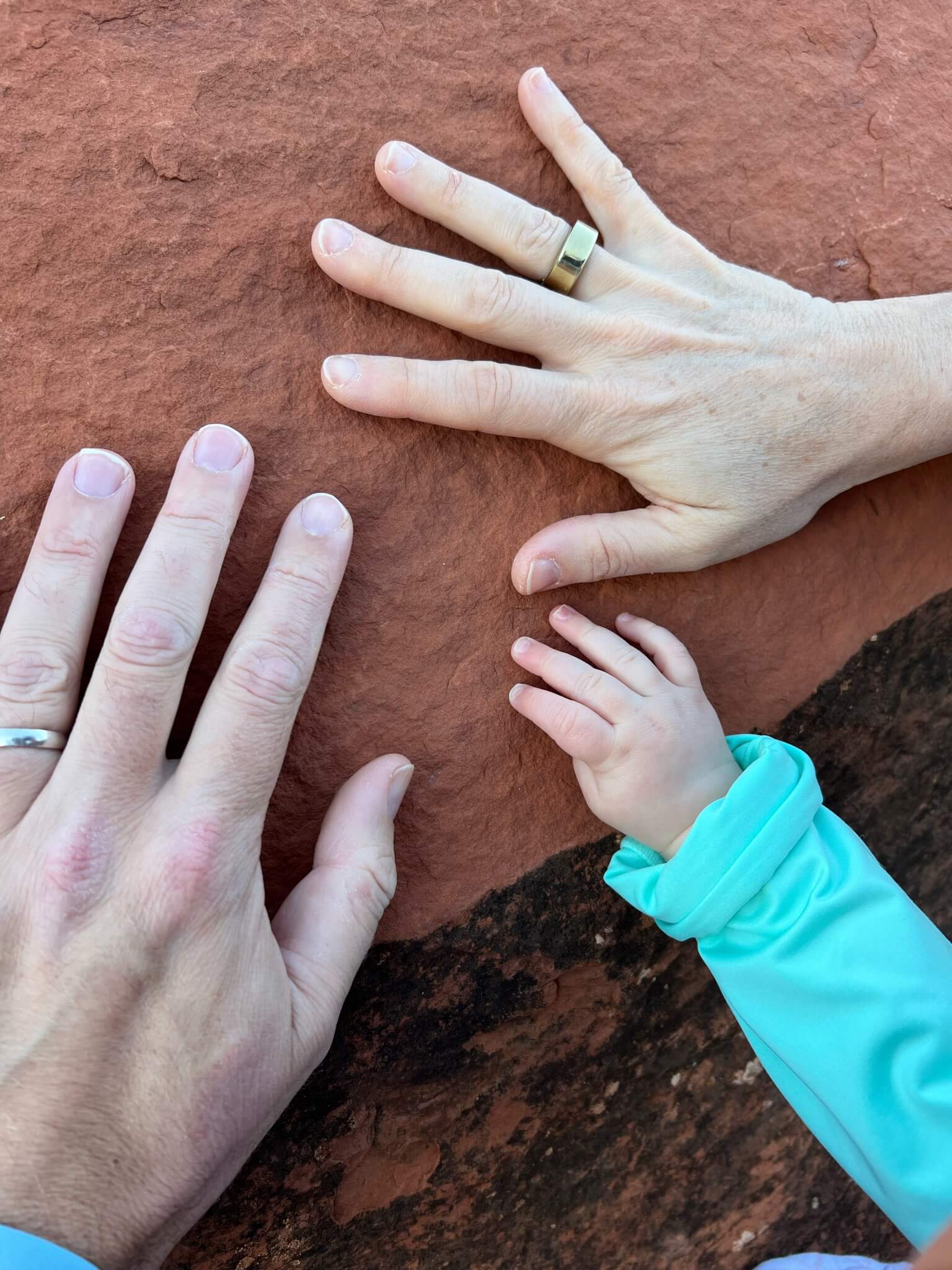 Family Hands and Oura Ring in Sedona, AZ
